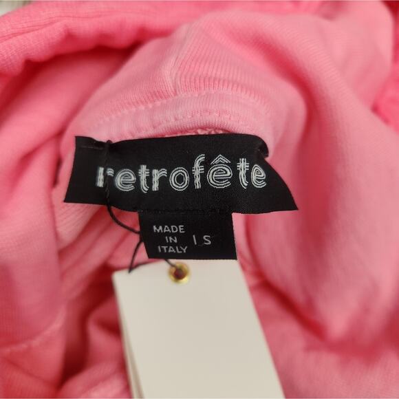 Retrofete Vanessa Hoodie Size Small Hot Pink Logo NWT Oversized Fit Pocket - Picture 10 of 11